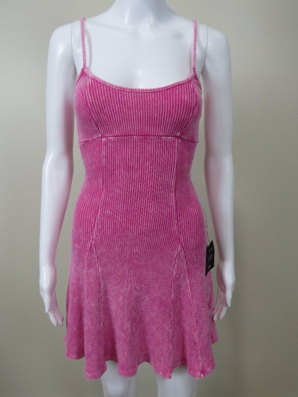 NEW Lulus Washed Ribbed Mini Cotton Dress SIZE XS Pink